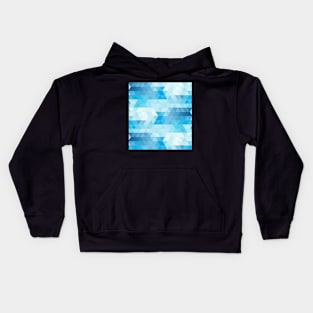 Blue Geometric Triangles Kids Hoodie